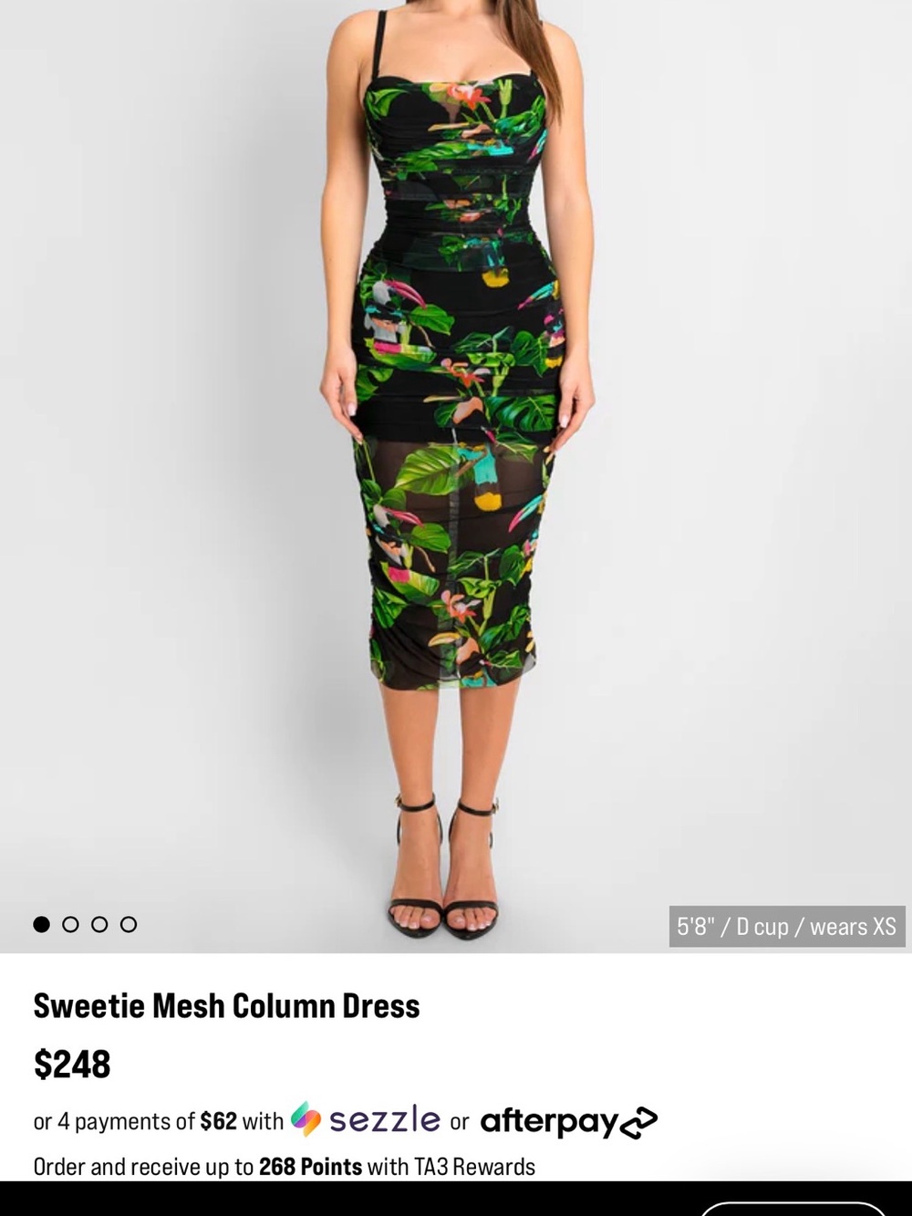 Sweetie Mesh Midi Skirt in Black Tropical Print
